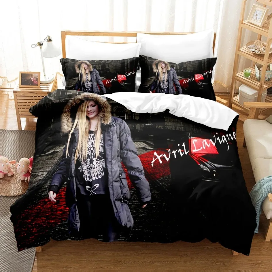 3D Printed Avril Lavigne Bedding Set Boys Girls Twin Queen Size Duvet Cover Pillowcase Bed Kids Adult Fashion Home Textileextile