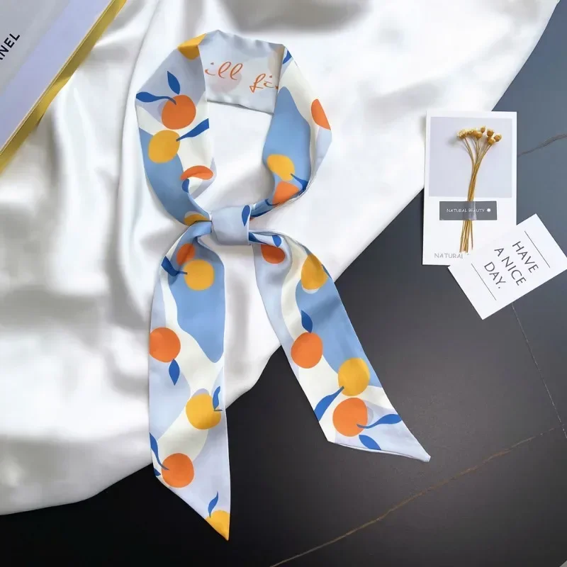 

Korean Version Of Small Fresh Ins Fruit Series Ribbon Hair Band Small Scarf Bag Handle Ribbon Neckerchief Scarf ribbon scarf