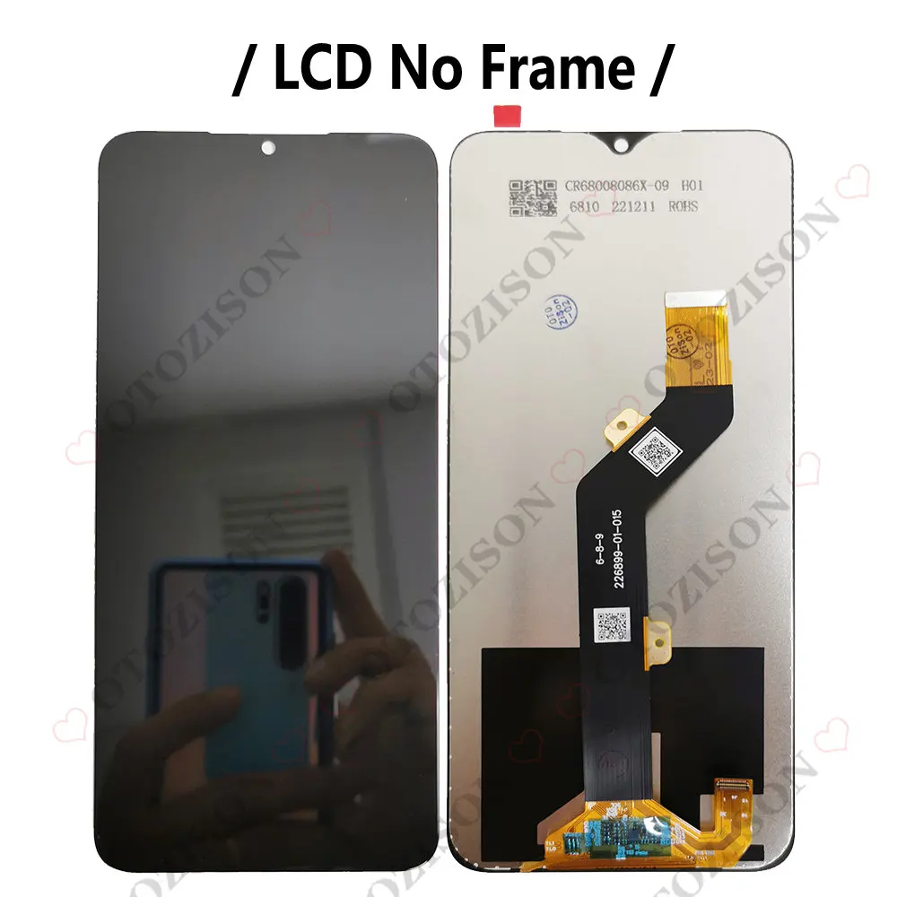 For Infinix Hot 11 X689F Helio G37 Hot11 X689F Pantalla LCD de 6,82 pulgadas para Infinix Hot 11 X689F Helio G37, con Marco, digitalizador táctil, montaje de Sensor, repuesto Hot11 X689F