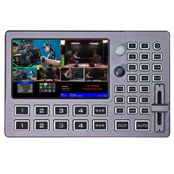 

VMix HDS8301 Video Switcher Mixer Device 4-CH 5" Screen PIP USB3.0 UVC 1080P 60fps RTMPS Live Streaming Encoder