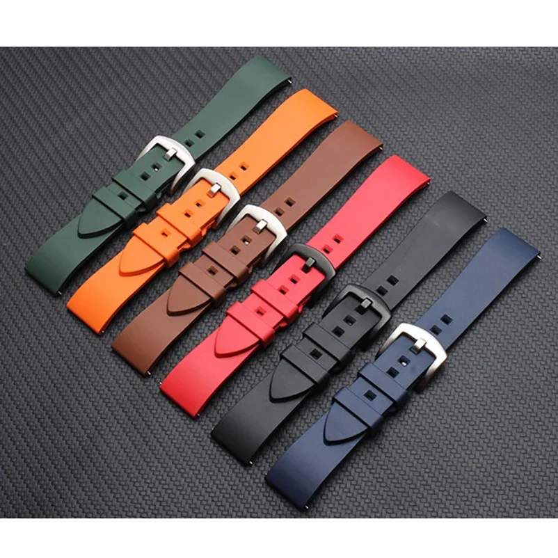 Silicone Watch Band 18mm 19mm 20mm 21mm 22mm 24mm Watrproof Sports Watch Strap for Omega Watch Replacement Watchband for Rolex