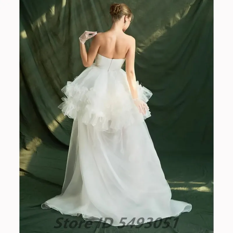 Robe de mariée princesse à plusieurs niveaux haut et bas, robe de mariée à nœud, train de balayage, élégant, une ligne, patients, quel que soit le vestido, éducatif, personnalisé, priorité, 2025