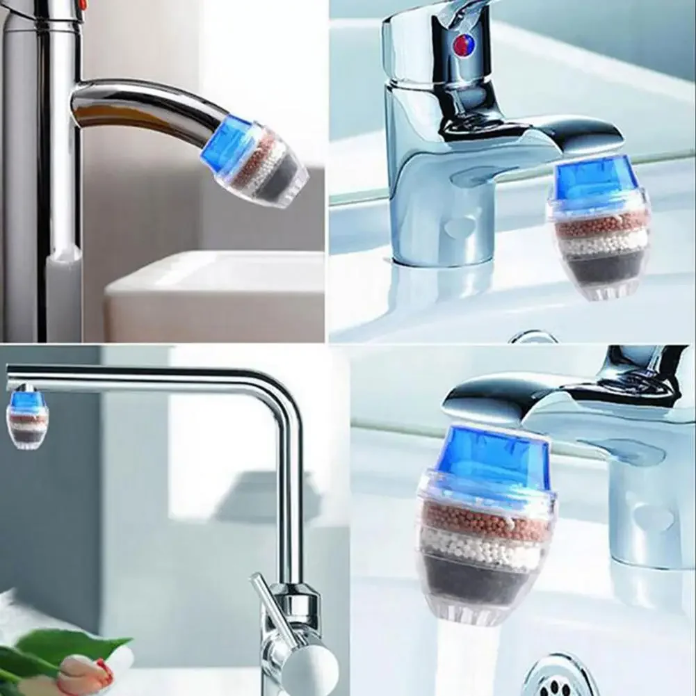 5 Layers Water Filter Tap Purifier Medical Stone Coconut Charcoal Nozzle for Faucet Household Kitchen Bathroom Mixer Aerator