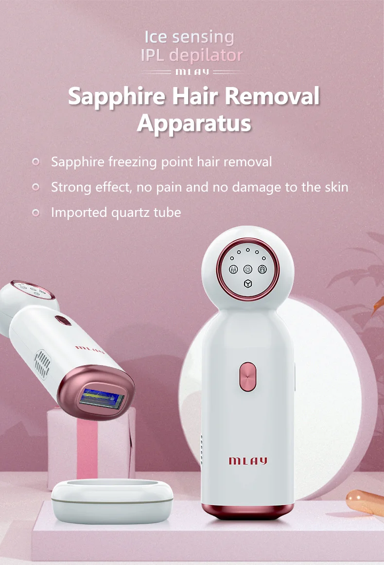 MLAY-remoção Depilator do cabelo do laser, Epilator permanente fresco do gelo, remoção indolor do cabelo do Ipl, cara e corpo, T10