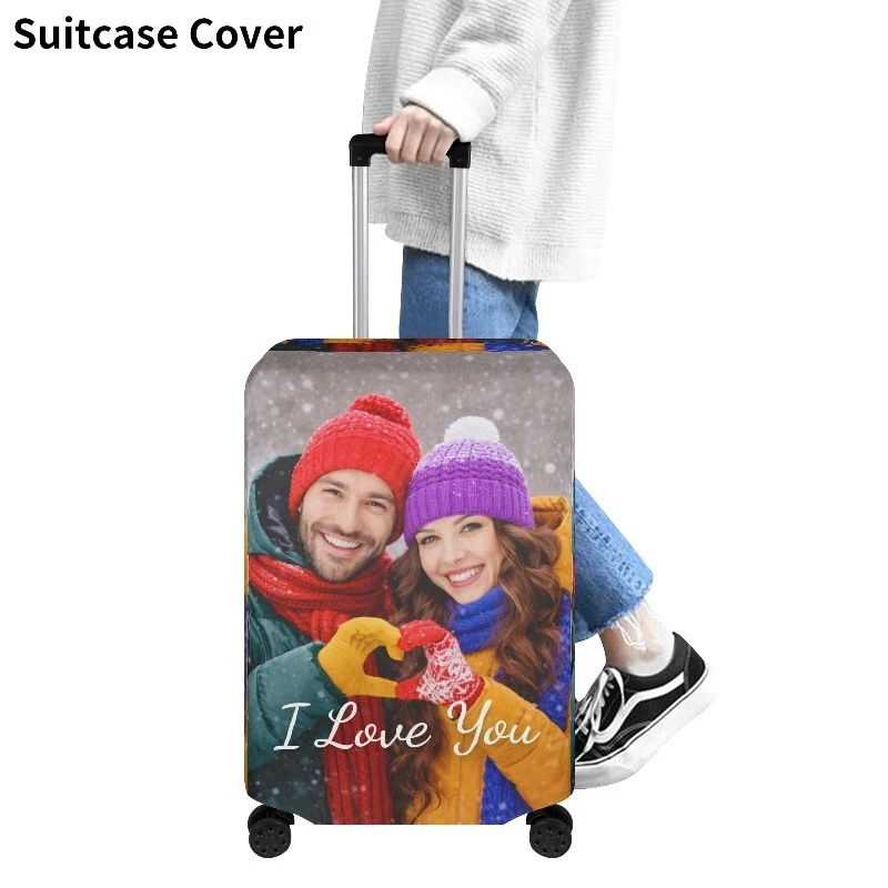 Custom Luggage Covers—Featuring Personalized images and Text—are Machine-Washable and Stretchy. They Make the Perfect Gift