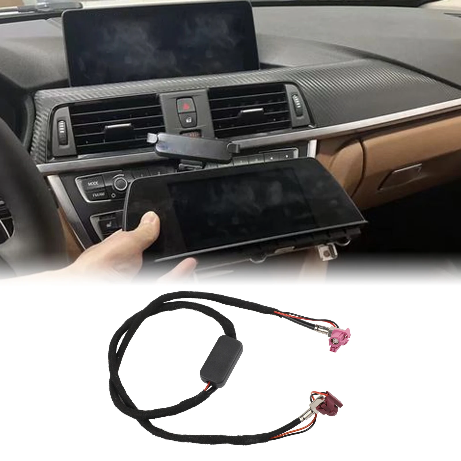 Cable de vídeo para conectar Host y pantalla de vehículos grandes, 12V a 9V, para BMW NBT, Cable de vídeo de Host EVO, pantalla de línea LVDS Kabel