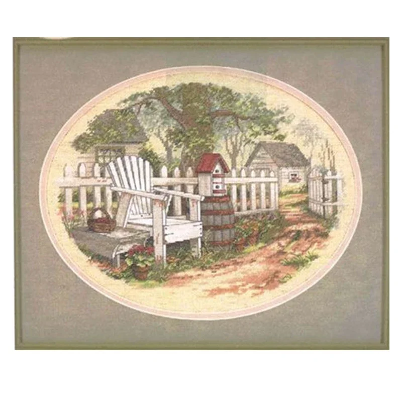 Quaint Country Retreat, Amishop Counted Cross Stitch Kit, Rural Leisure Life, Garden, Embroidery, Dim 35094