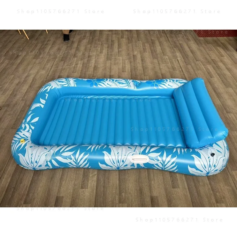 Plastic Inflatable Water Swimming Bed Mattress Float with Pillow PVC Inflatable Tanning Pool Suntan Tub