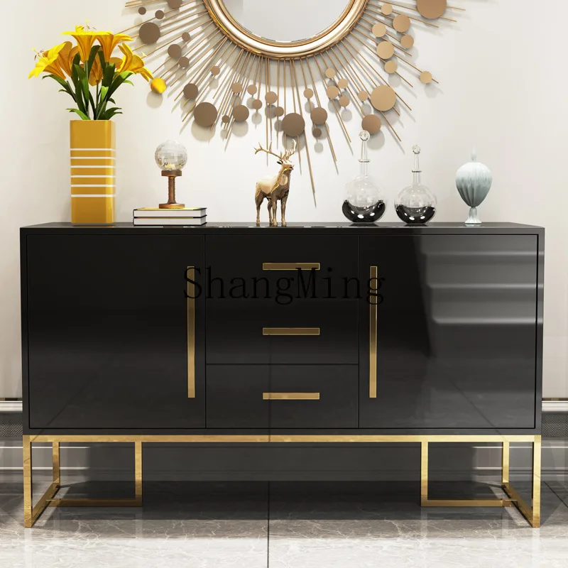 

FG new postmodern simple light luxury dining side cabinet stainless steel restaurant manufacturer locker creative tea cabinet