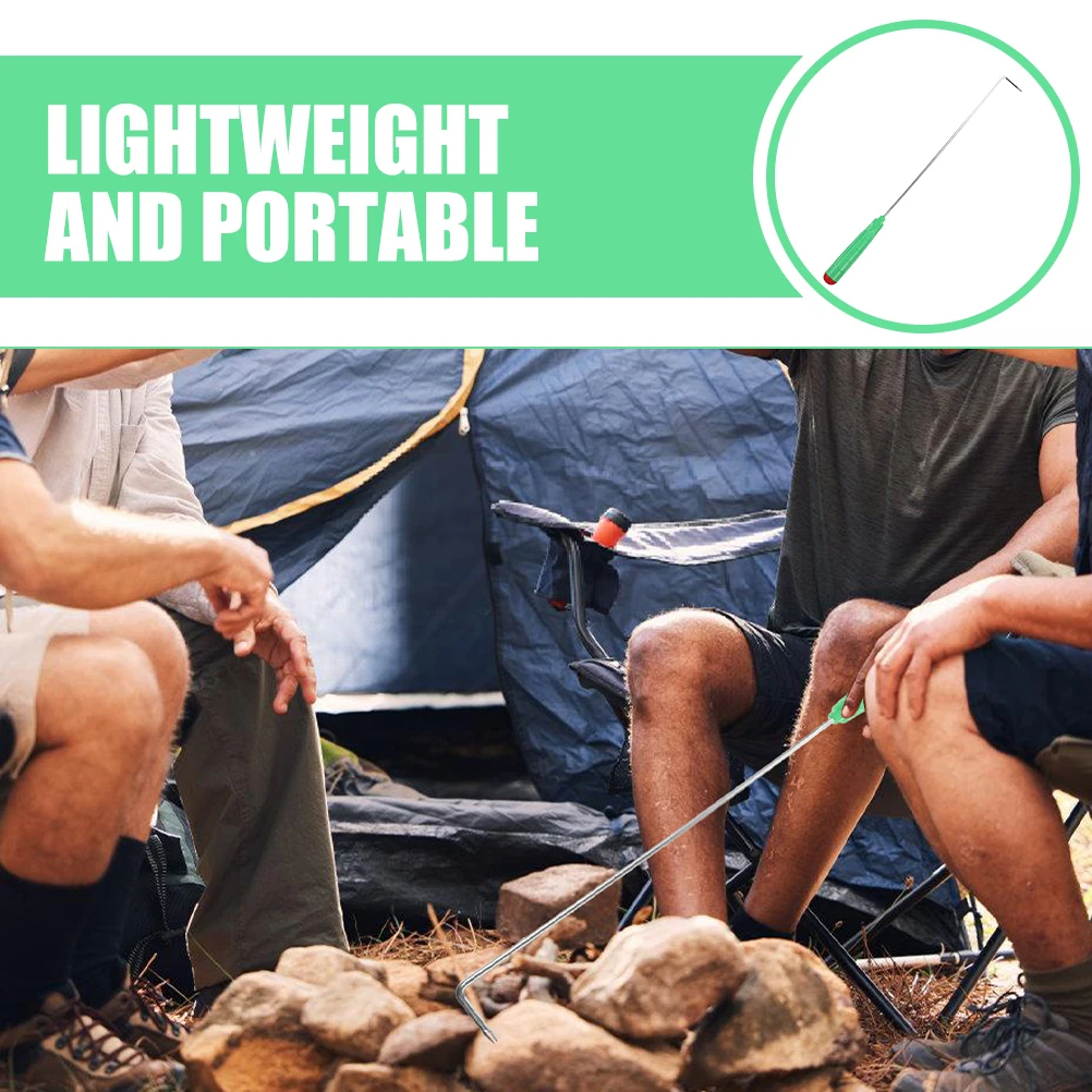 2 قطعة شواء الموقد بوكر الثقيلة الحديد أدوات التخييم في الهواء الطلق حفرة النار اكسسوارات الشواء المطبخ القمامة إعادة تدوير المحمولة #4