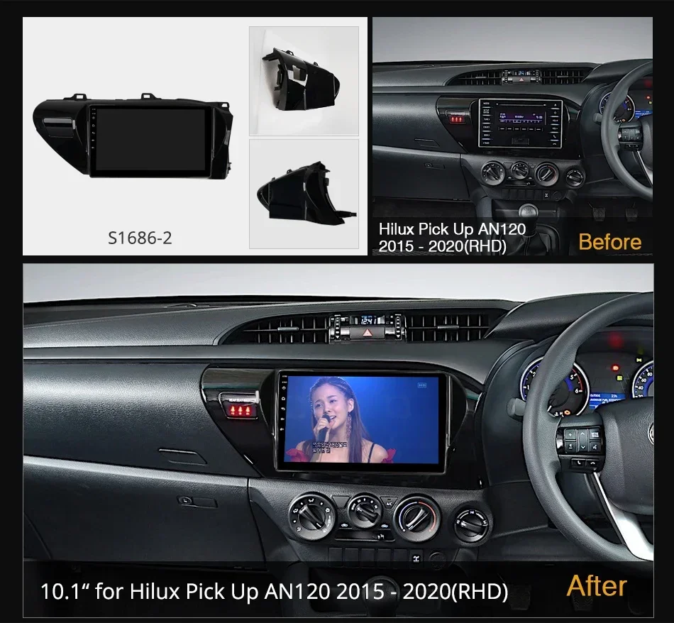 Ownice K6+ 2K for Toyota Hilux Pick Up AN120 2015 - 2020 Right Hand Driver Car Multimedia Video Player Navi Stereo GPS Android12