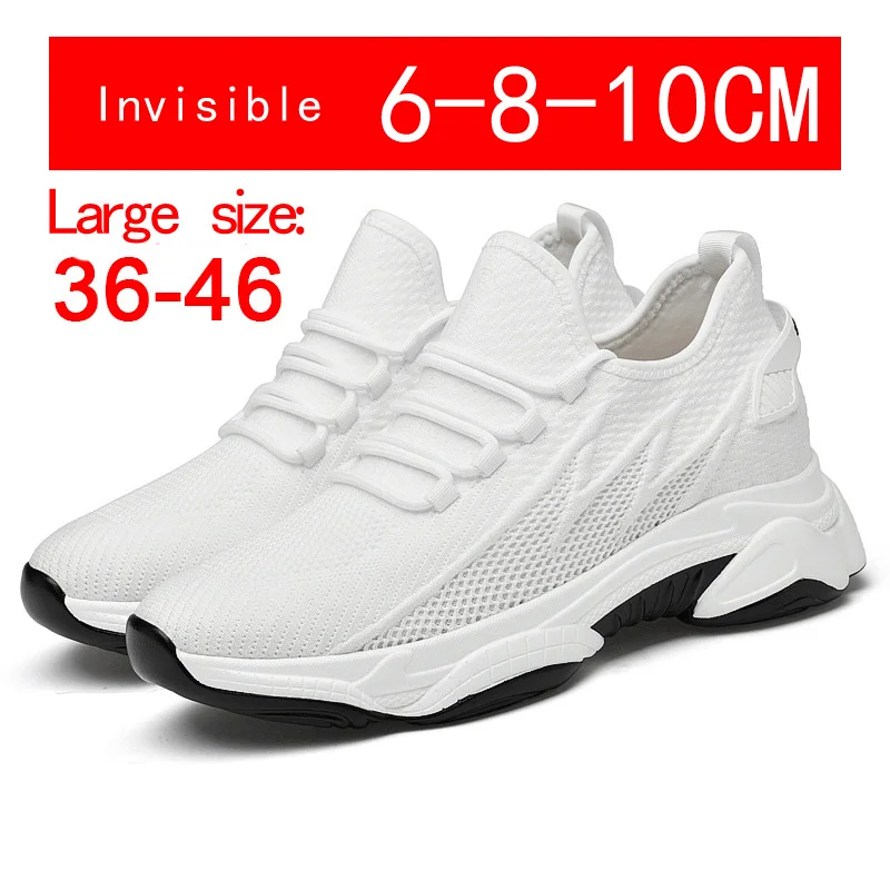 Zapatos invisibles para hombre con aumento de altura, zapatos para caminar con parte superior de malla transpirable de 10cm con fondo suave y diseño resistente al desgaste