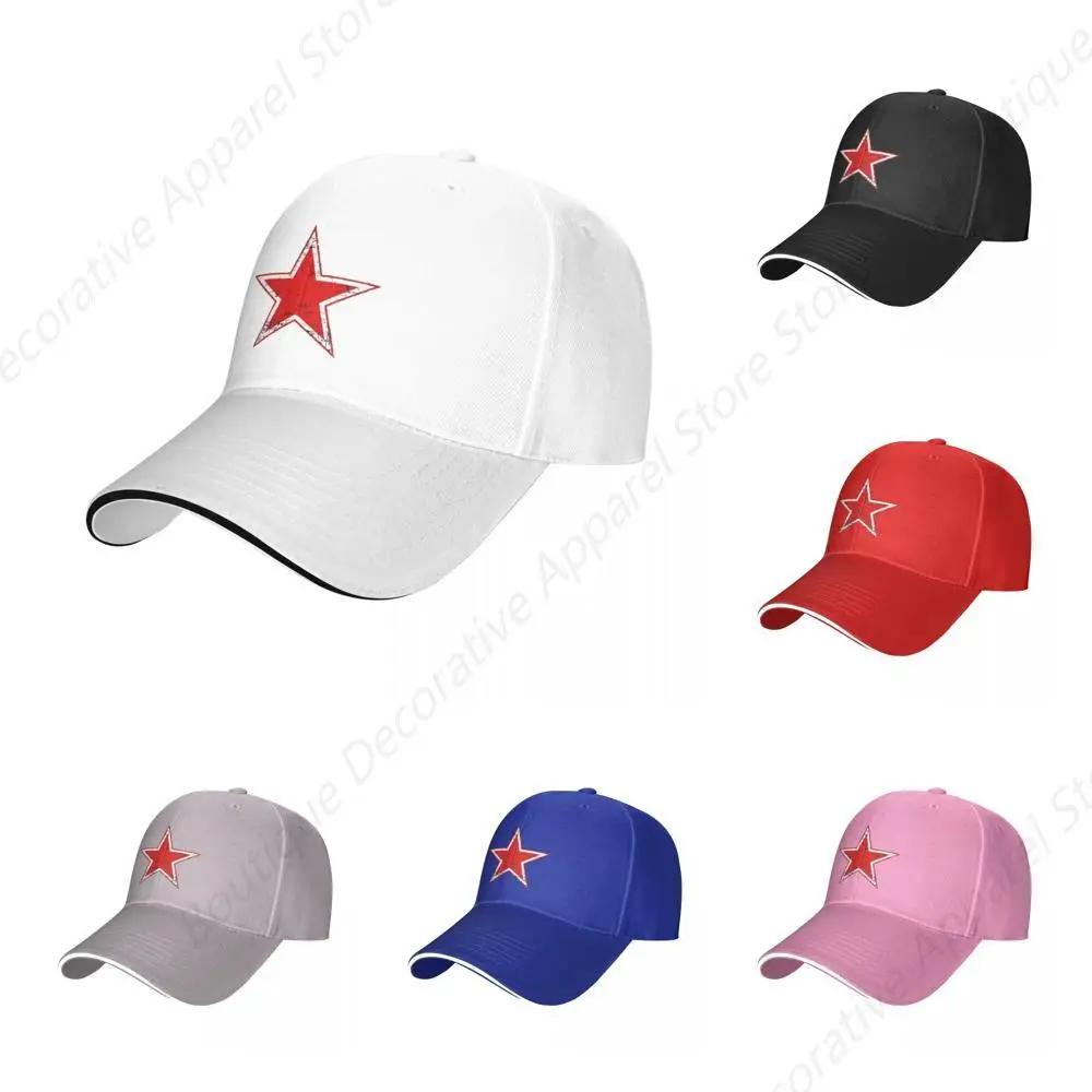 Red Five-pointed Star Adjustable Baseball Cap For Women Printing High-end Snapback Caps Mens Hip Hop Street Tide Sunscreen Hats