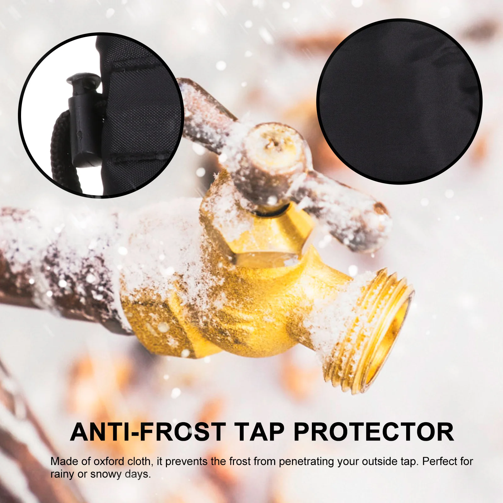 

2Pcs Water Tap Covers Outdoor Faucet Protector Anti-Frost Insulated Thick Oxford Cloth Tap Cover Winter Use Faucet Cover