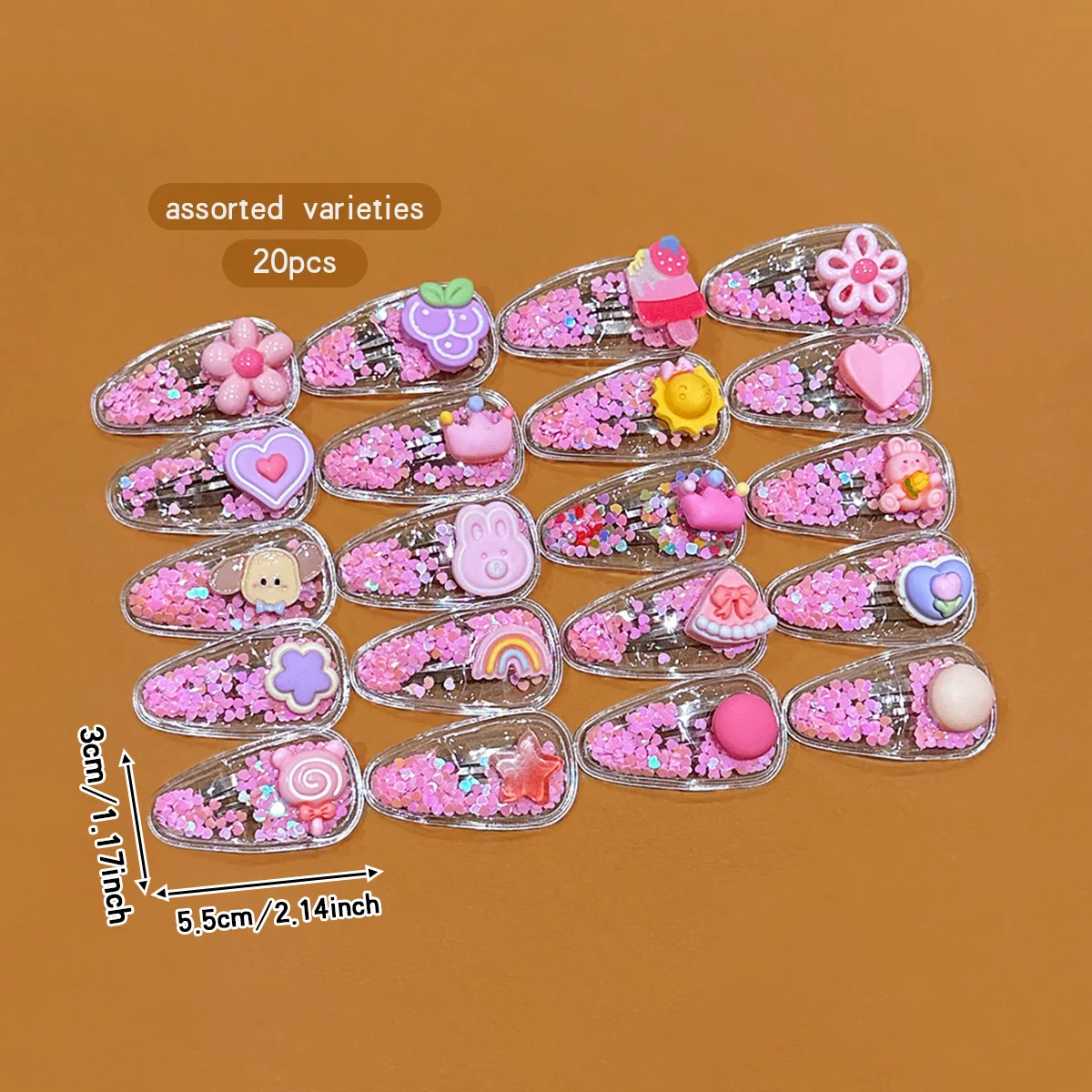 20 نمطًا من مشابك BB الوردية الكرتونية العشوائية مناسبة للاستخدام اليومي كإكسسوارات الشعر #5