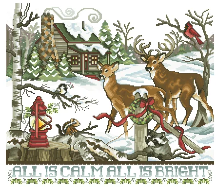 

Cross stitch Kit 14CT Canvas Cross Stitch Embroidery Set Craft 22-Bok 480 Winter Christmas Wonderland - Cross Stitch Set