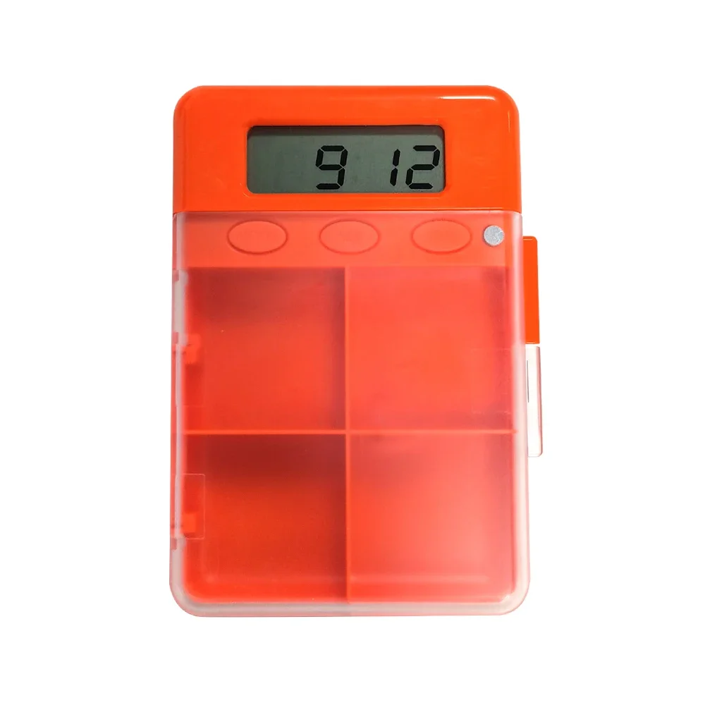 Wireless APP  Intelligent Alarm Smart  Portable  Storage Travel Reminder Timer Pill Box PFT-520B, Orange