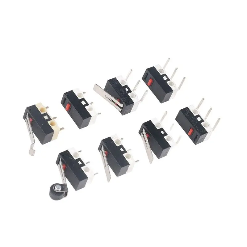 Microswitch Three-pin Mouse Handless Straight Bent Roller Handle Left Bent Foot Right Bent Foot 1A 124V 1 Amp Small Key Switch