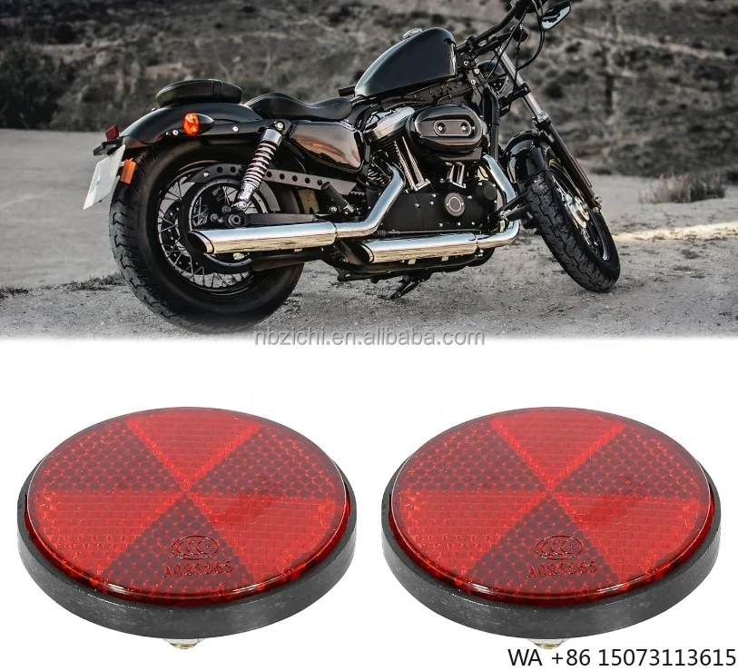 Bicycle Rear Round Reflector with Bolts Nuts Screw-On Mount Reflective Marker