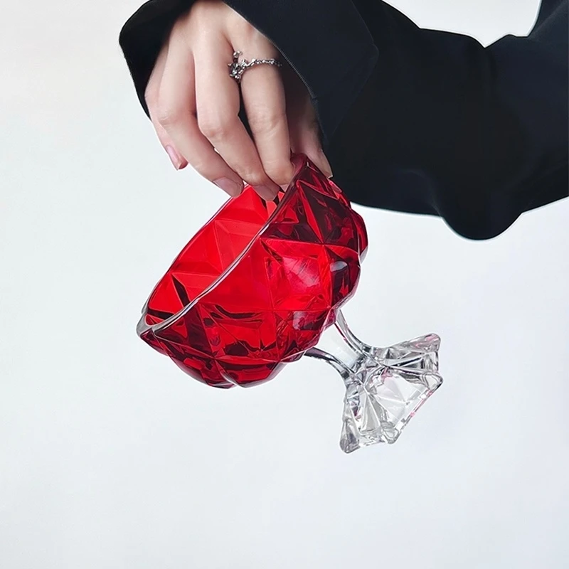 

Embossed diamond glass cup Ice cream cup, dessert cup, breakfast bowl decoration, crystal cup