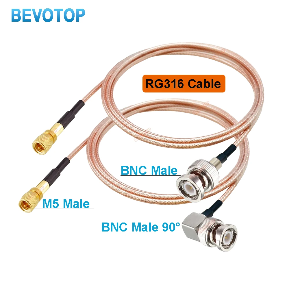 BNC to M5 Microdot Compatible Connectors Male 10-32UNF M5 to BNC Male Vibration Acceleration Sensor Test Cables 0.1M-20 Meter