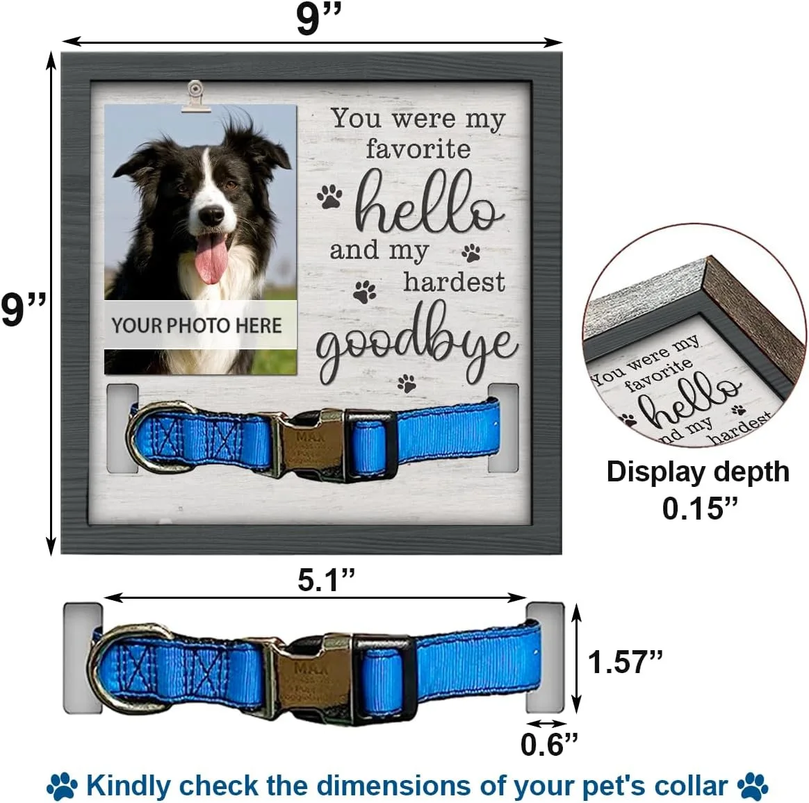 High Quality Wood Board Love Pet Memorial Frame Sympathy Pet Keepsake Frame Lose Your Dog Pet Memorial Photo Frame