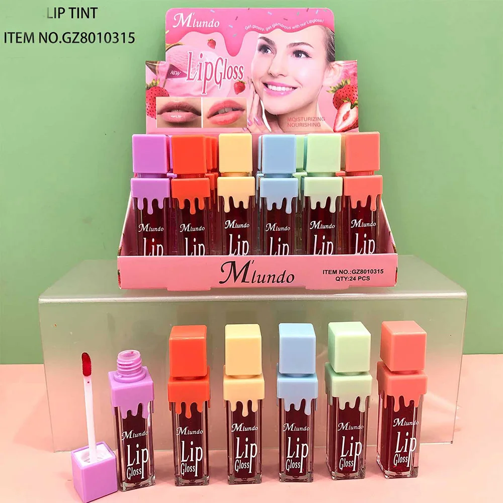 24Pcs Cute Little Bear Matte Ink Liquid Lipstick Highly Pigmented Long Lasting Moisturizing Lip Cream Lips Makeup