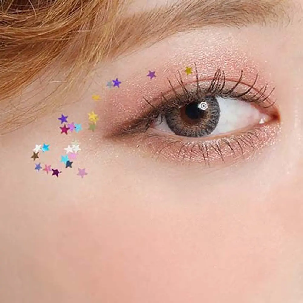 อุปกรณ์เสริมอายแชโดว์เลื่อม Pentagram DIY เครื่องประดับเล็บเล็บ Glitter Flakes Face Sequins เล็บ Eye Highlight Powder