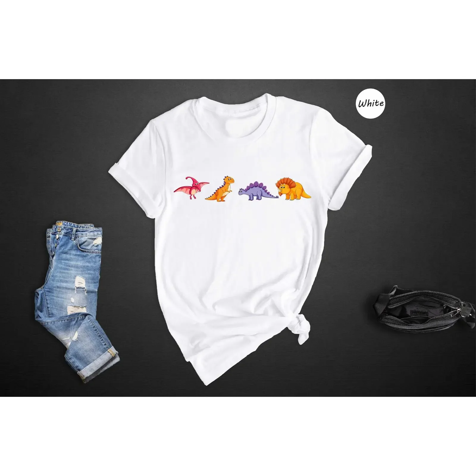 Dinosaur Evolution T Shirt Dino Family vintage Washed Soft Breathable designer clothes Slightly Stretched Stylish Casual