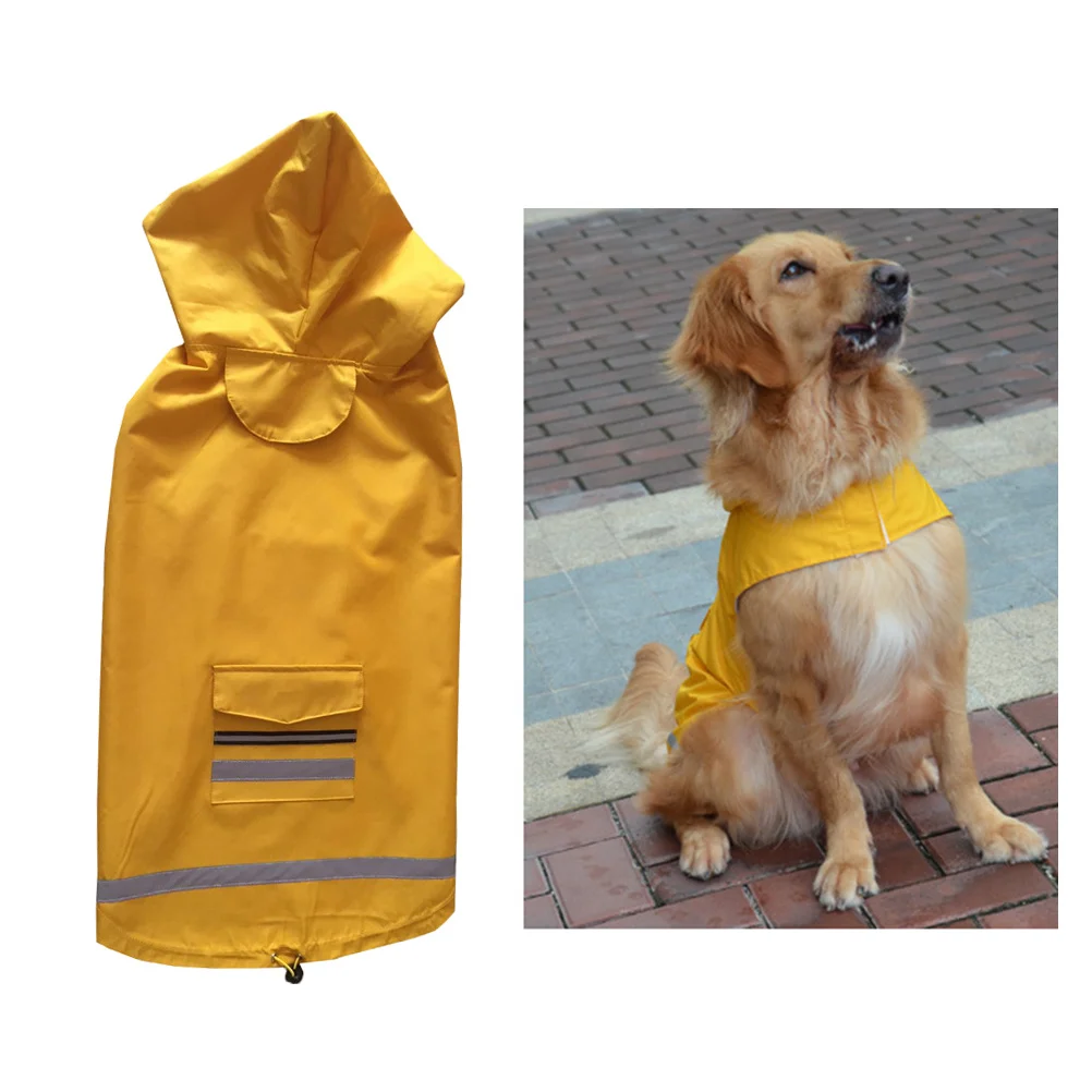 

Coat Waterproof Medium Large Pet Jacket For Dogs Outdoor Pet Rain Slicker Reflective Rain Slicker Yellow 5Xl