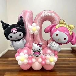 Kuromi Foil Balloons Arch Garland Kit Latex Balloon Number Balls Cinnamoroll Mymelody Birthday Party Baby Shower Decor Gift Toy