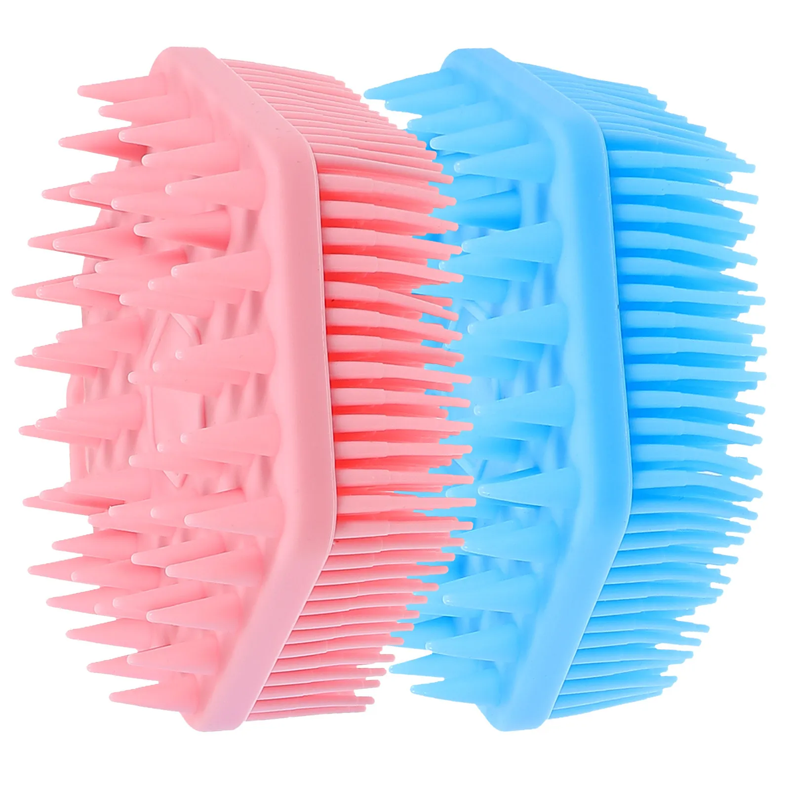 Silicone Body & Scalp Scrubber 2pcs – Exfoliating Shower Brush for Curly, Straight, Thick Hair, Wet or Dry Use