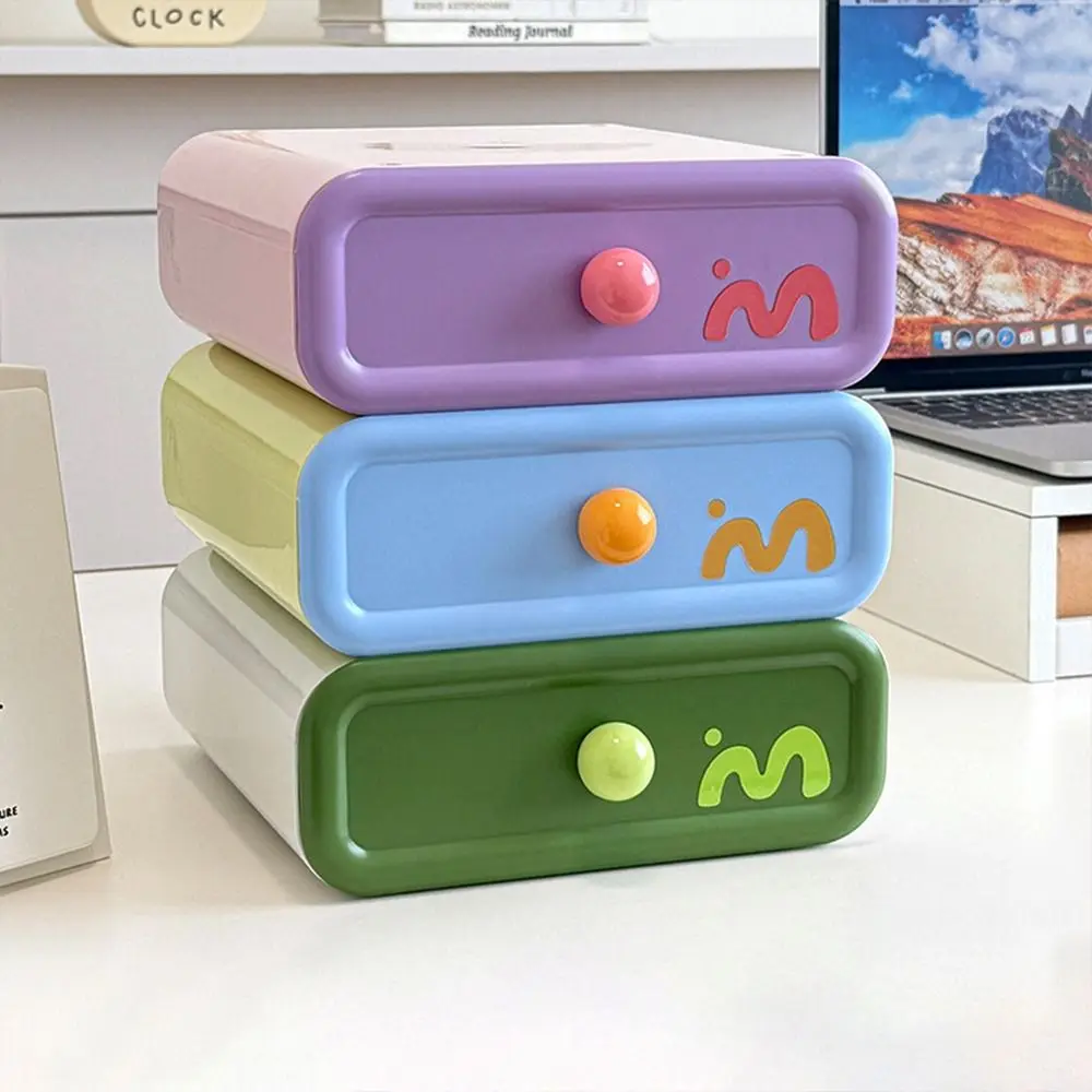 

Space-saving Desk Storage Box Large Capacity Dopamine Stationery Storage Rack Multi-function Stackable Cosmetics Organizer Box
