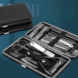 19pcs Stainless Steel Manicure Tool Set | Full Home Nail Care Scissor Kit with Cuticle Nipper