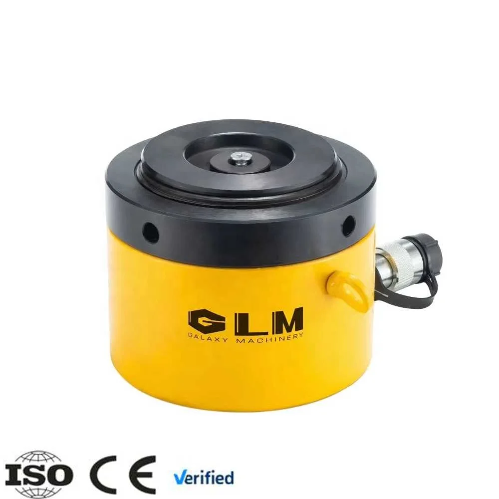 700bar Max Pressure Single Acting Low Height Lock Nut Hydraulic Cylinder Quick Couplings  60t Capacity Alloy Steel