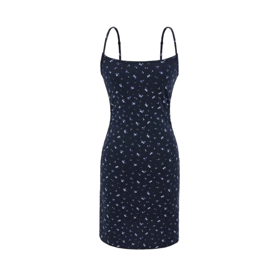 ผู้หญิงคามิส ดิตซี่พิมพ์แขนกุดสลิปมินิเดรส