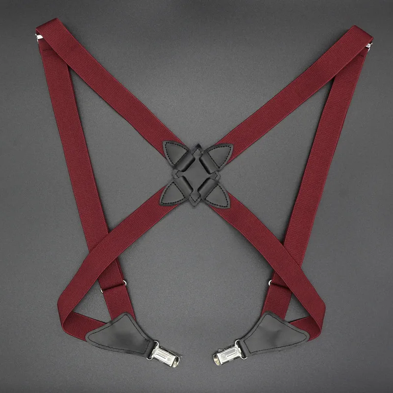 Modische Vintage-Hosenträger für Erwachsene, Damen und Herren, 2,5 cm breit, überkreuzte Rückseite, 2 seitliche Clips, verstellbare elastische Hosenträger – Detail 12