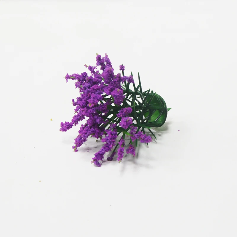 10pcs Miniature Flower Cluster Plastic Mixed Colorful Grass Architecture Building Layout Military Scene Materials for Diorama