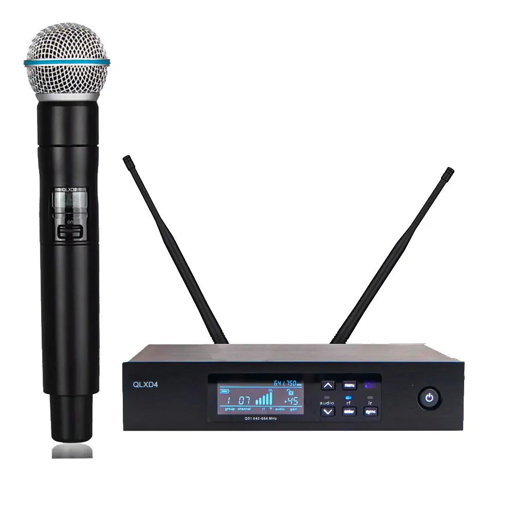 Professional QLXD24 100 Channel Digital Wireless Microphone System Beta58 Handheld