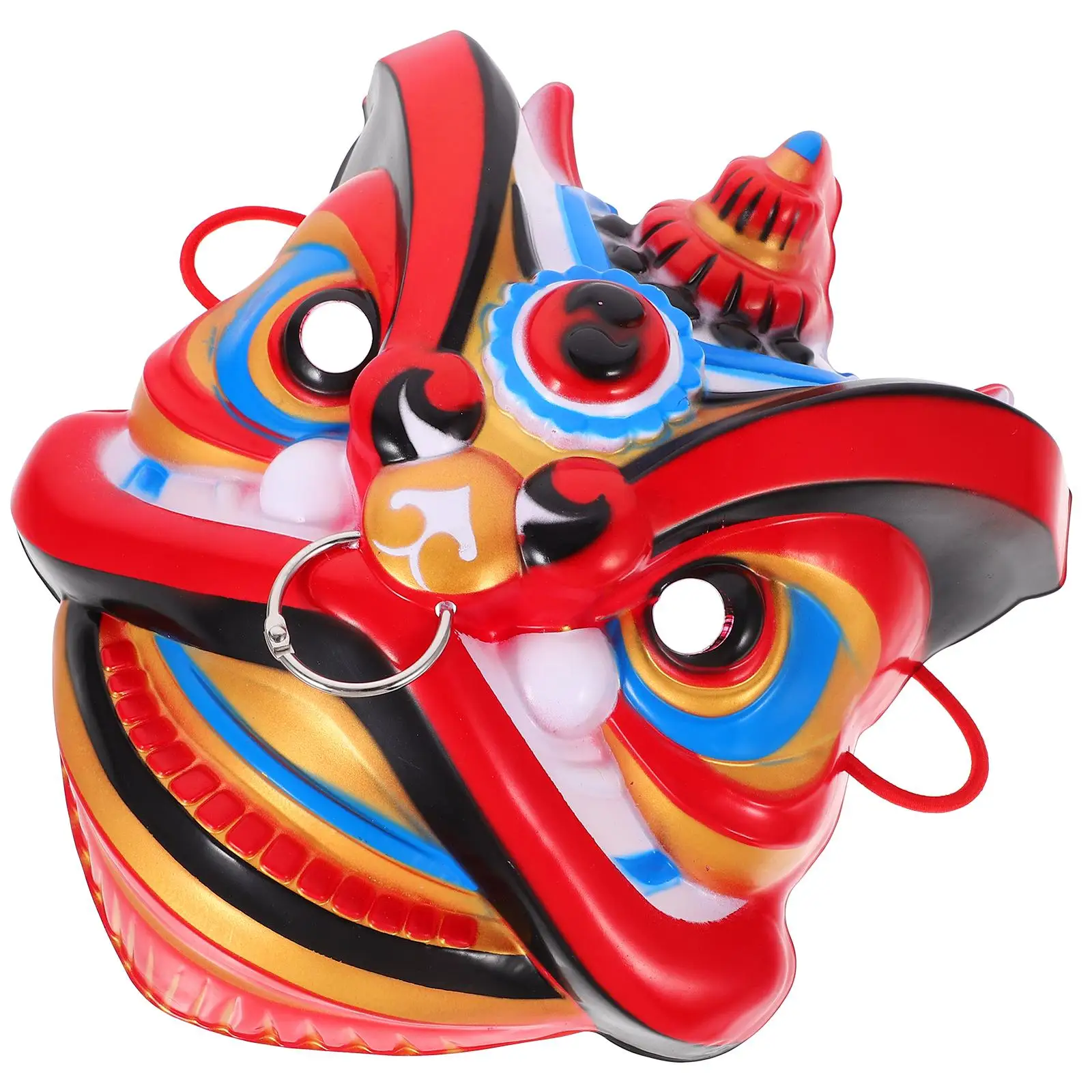 

Lion Mask Handmade Oriental Dancing Red Plastic Stage Party Accessory Cosplay Multi-function Masquerade