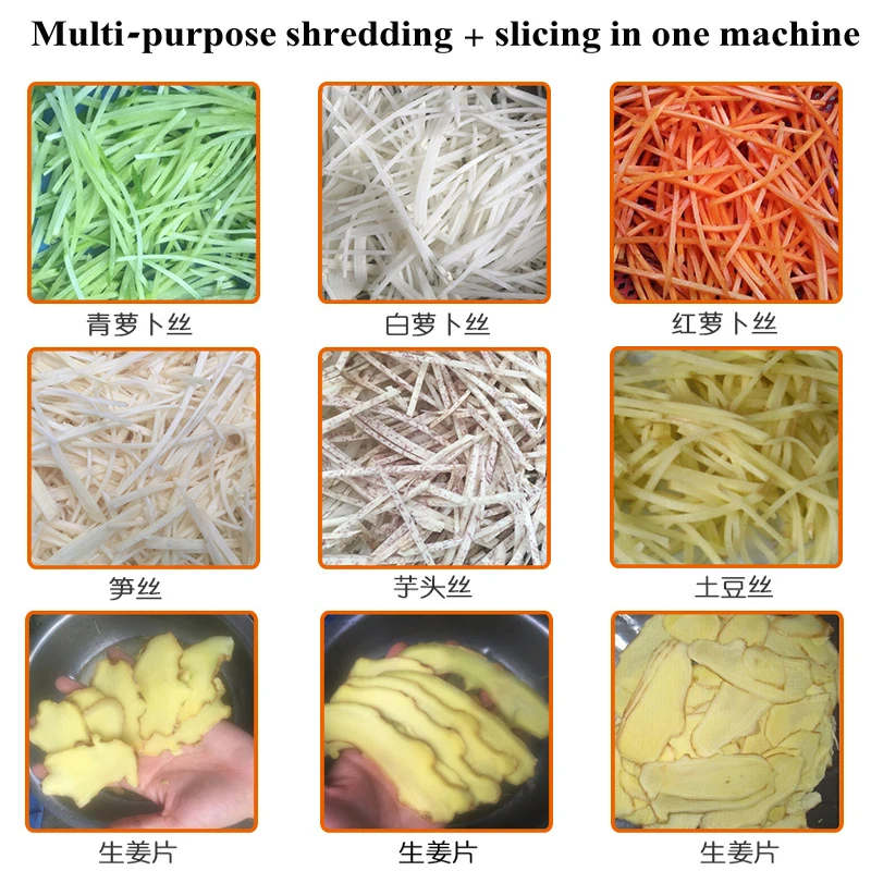 150KG/H 상업용 당근 슬라이서 기계 생강 분쇄기 기계 생강 파쇄 슬라이싱 기계