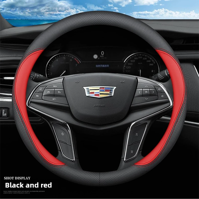 Leather Car Steering Wheel Cover for Cadillac Escalade CT6 XT5 CTS STS CT5 ATS XT6 XT4 SRX Accessories