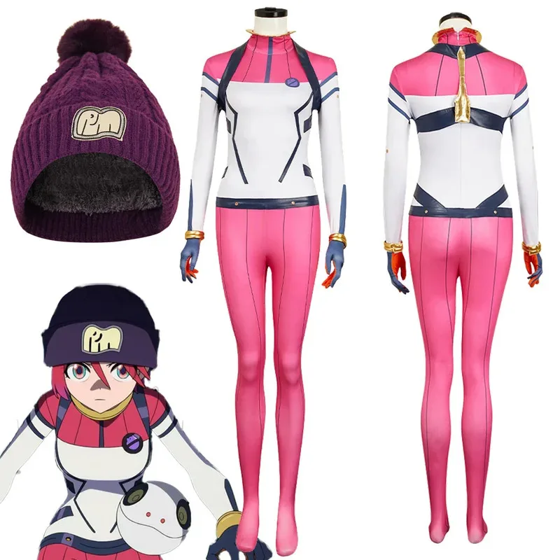 Traje de Halloween Amate Yuzuriha cosplay anime "GQuuuuX de Gundanm" macacão traje menina macacão rosa conjunto completo