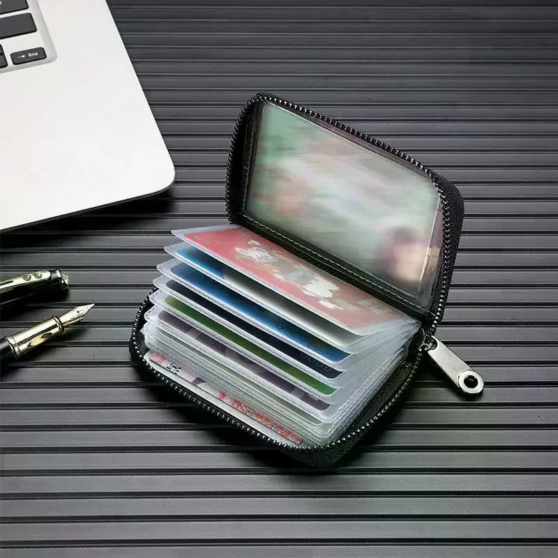 PU Business Bank Credit Bus ID Card Holder 20 Detents Cards Holders Cover Coin Pouch Anti Demagnetization Wallets Bag Organizer