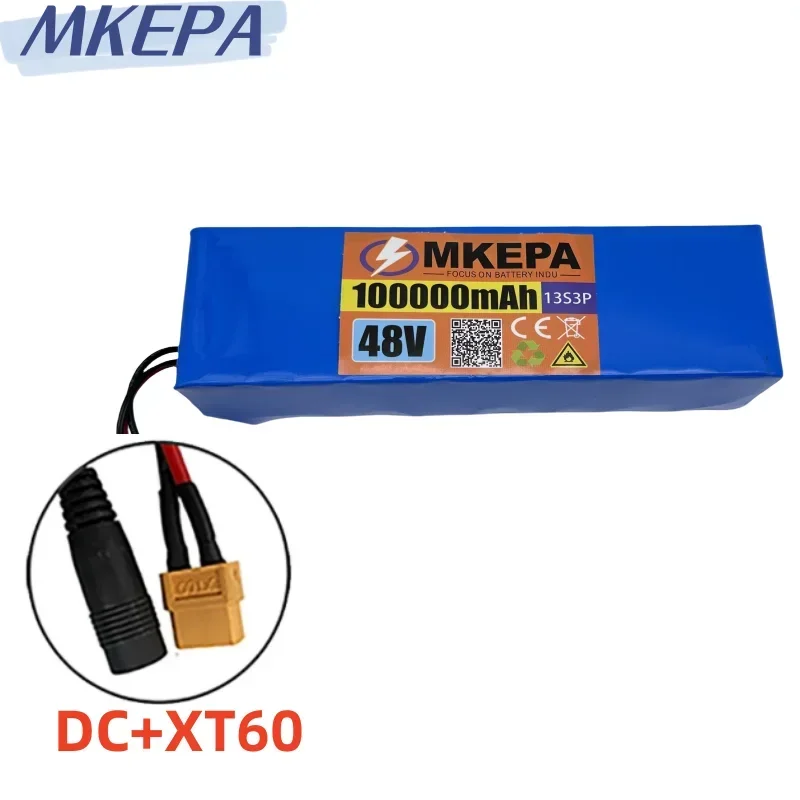 13S3P 48V 100000mAh 100Ah lithium-ion battery pack with 1000W BMS, suitable for 54.6V