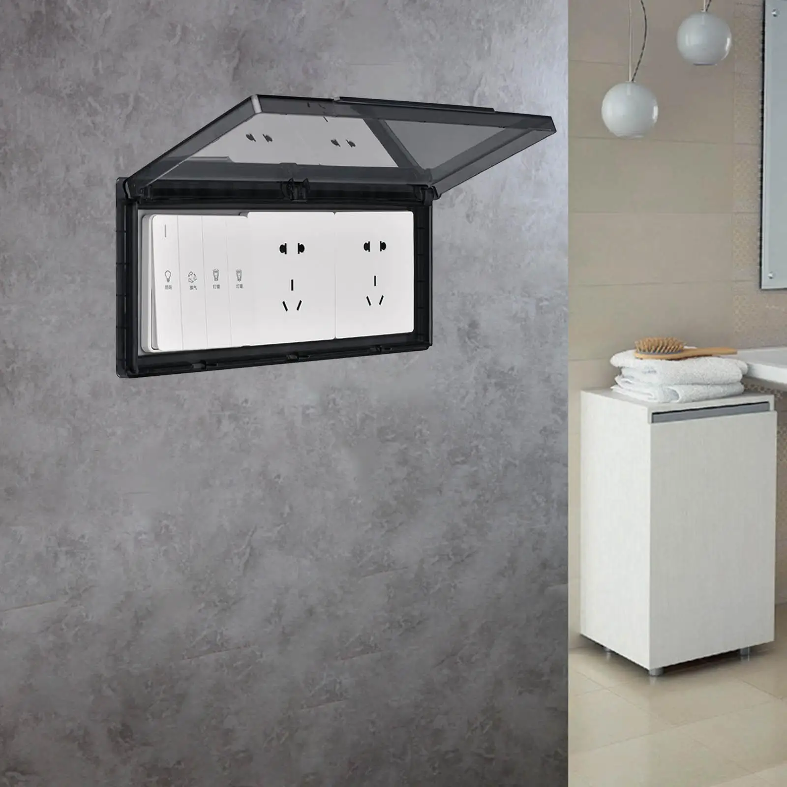 ที่คลุมเต้ารับกันน้ำ86ชนิดกล่องกันฝุ่นสวิตช์ติดผนังสำหรับห้องทำงานร้านอาหารห้องน้ำ