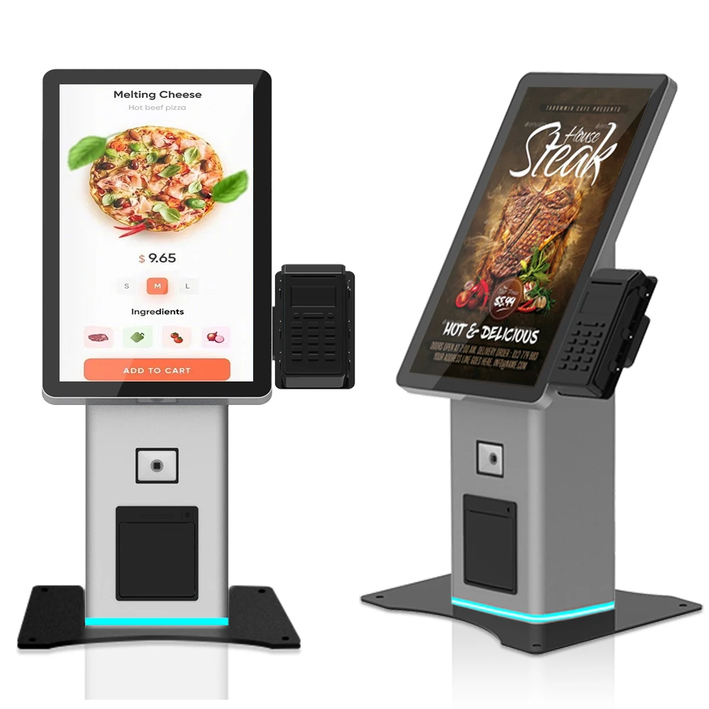Factory Stock 21.5'' Touchscreen POS Terminal Mini Payment Kiosk Cash Register Machine with Barcode Reader SDK Support Multi-OS