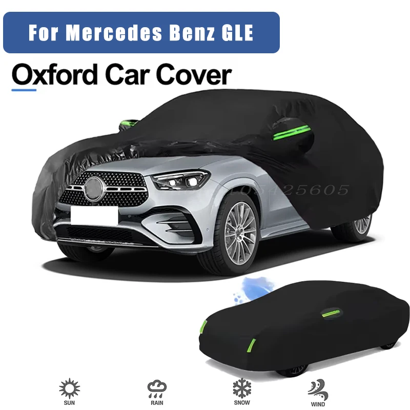 For Mercedes Benz GLE Oxford Cloth Full Car Cover Outdoor Waterproof Dustproof Anti UV Sun Snow Protection Exterior Accessories