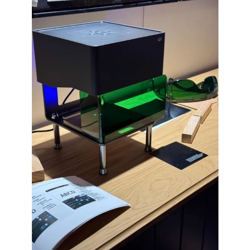Grabador láser DJ6, cortador de 3W para madera, cuero, vidrio, acrílico, grabado de Metal con Control inalámbrico por aplicación de teléfono móvil BT