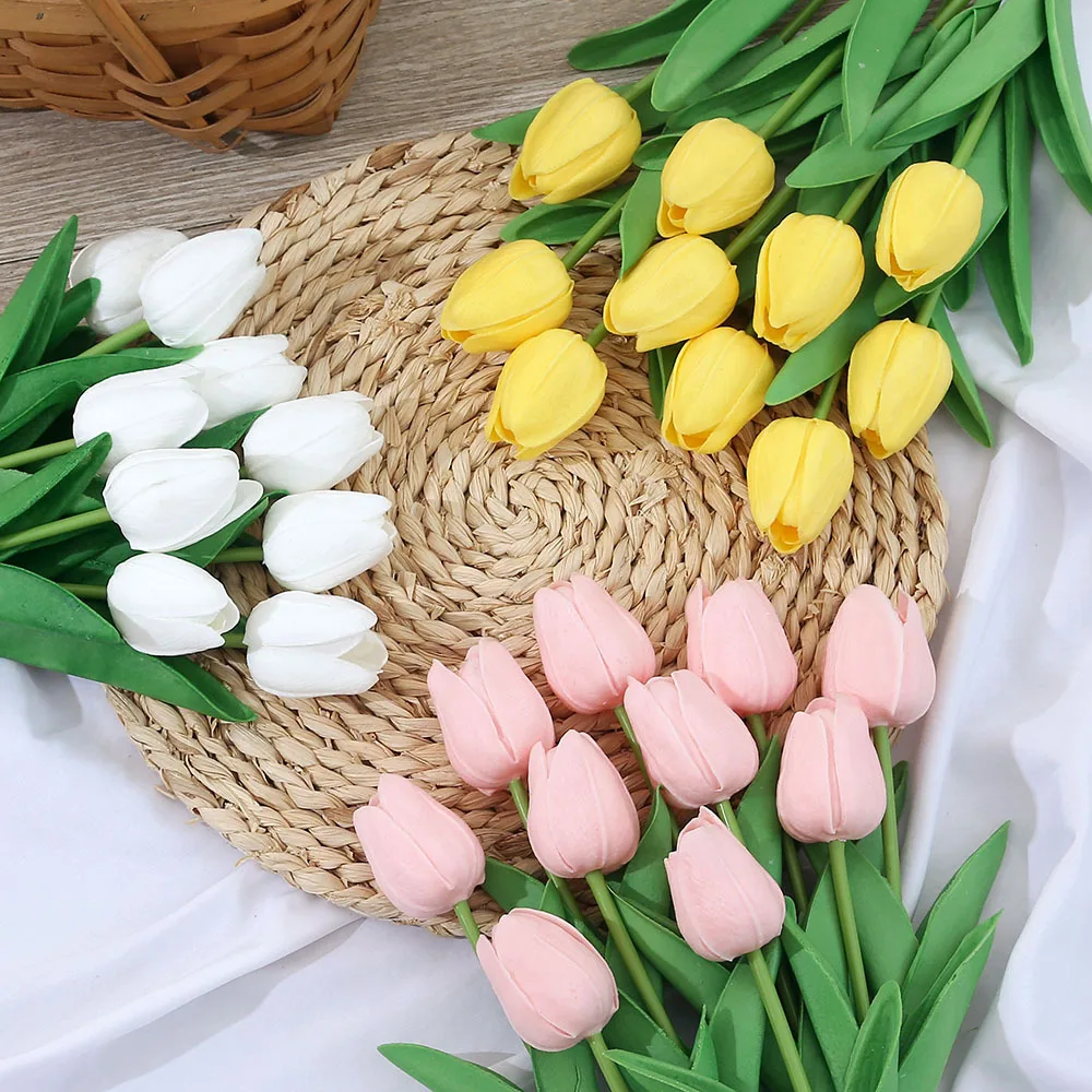 Tulip Flower Artificial Tulip Bouquet 3/5pcs PE Foam Fake Flower Wedding Decoration Home Garden Bouquet Decoration Gift